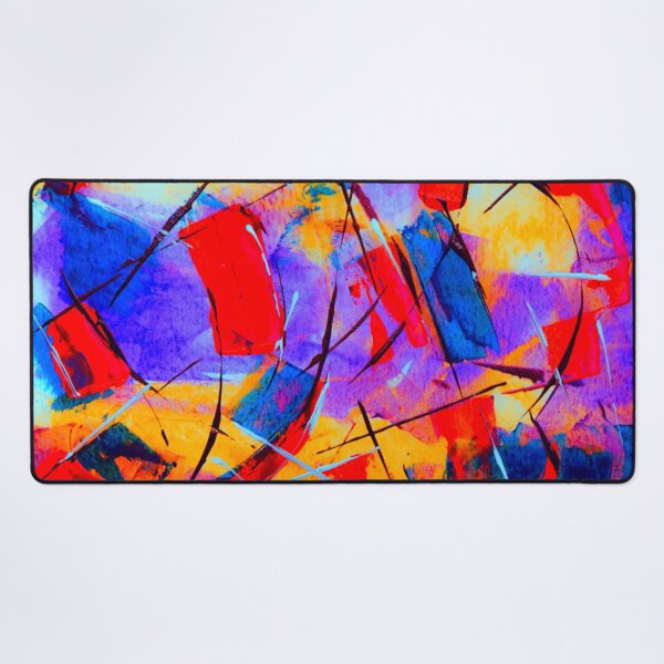 Item preview, Technicolor abstract art work - acrylic painting - red, blue,aqua, black and orange designed and sold by hasbeenz.
