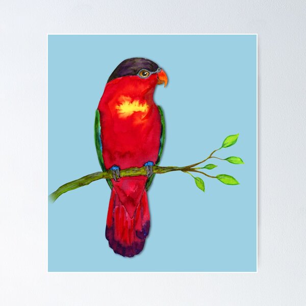 Item preview, Purple naped lory Watercolor designed and sold by Bwiselizzy.