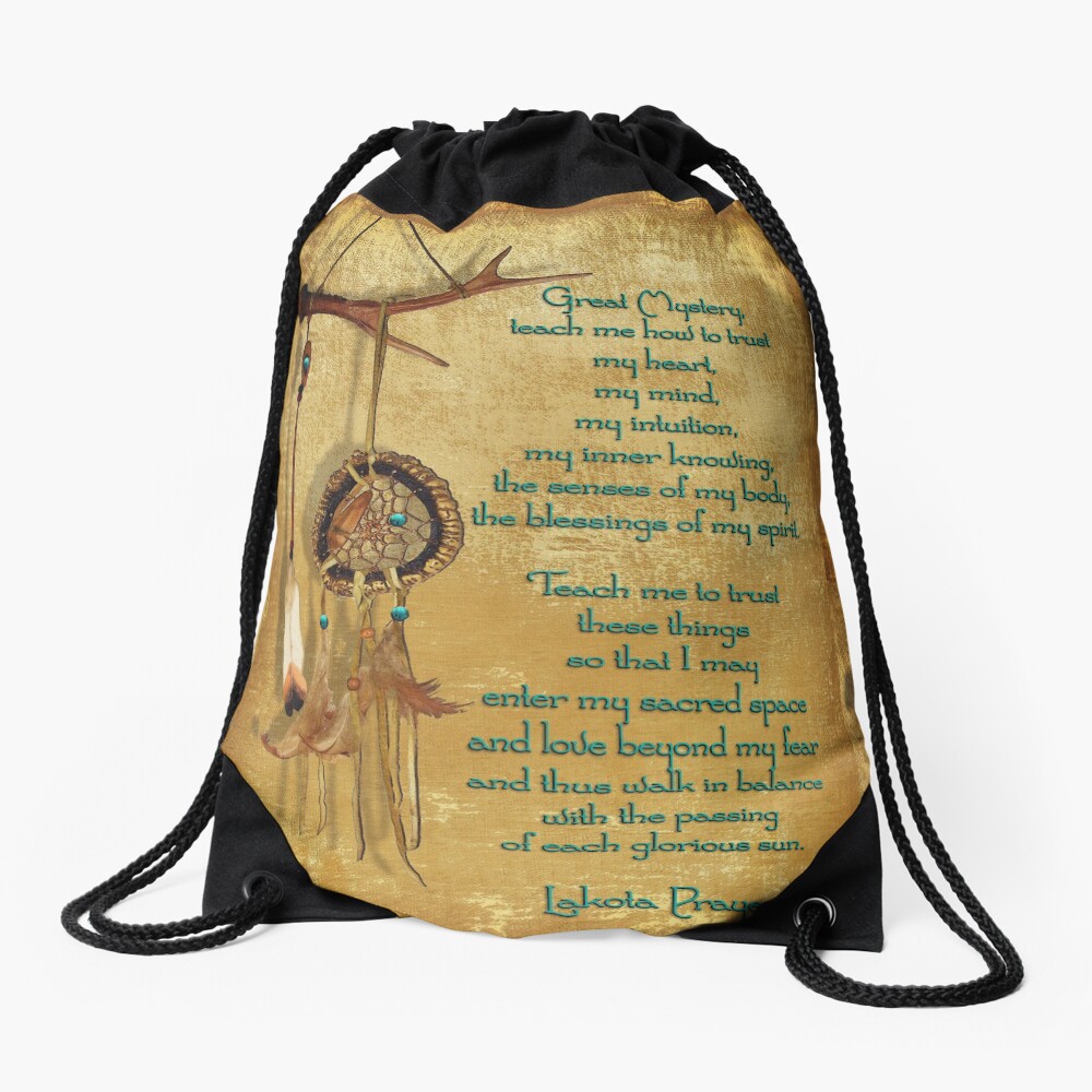 Lakota Prayer Dream Catcher Drawstring Bag