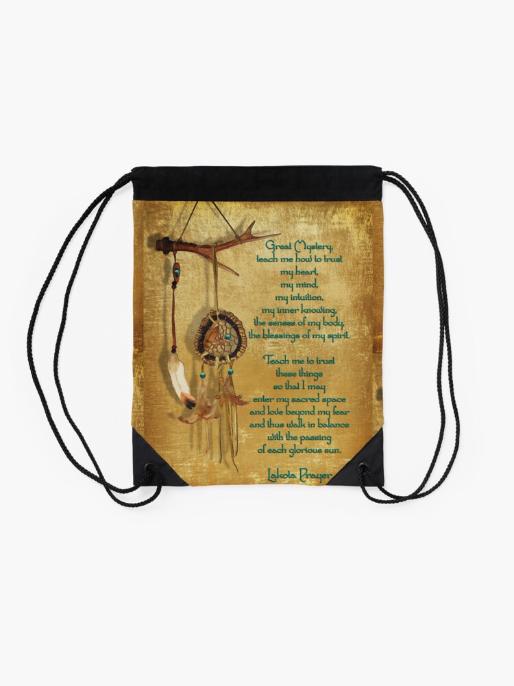 Alternate view of Lakota Prayer Dream Catcher Drawstring Bag