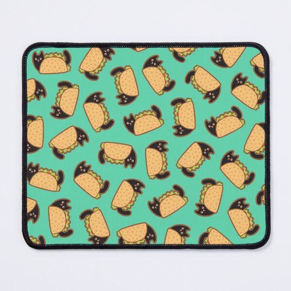 Item preview, Taco Cat Pattern with Black Cats on Turquoise designed and sold by evannave.