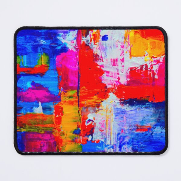 Item preview, Technicolor abstract art work - acrylic painting - red, blue,magenta, green and orange designed and sold by hasbeenz.