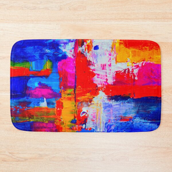 Item preview, Technicolor abstract art work - acrylic painting -  red, blue,magenta, green and orange designed and sold by hasbeenz.