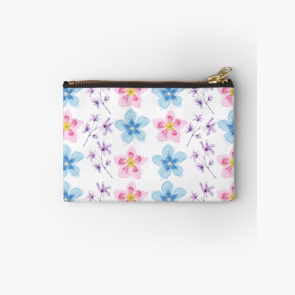 Item preview,  Beautiful watercolor blue, pink and purple flowers  designed and sold by FreshOutTheBox.