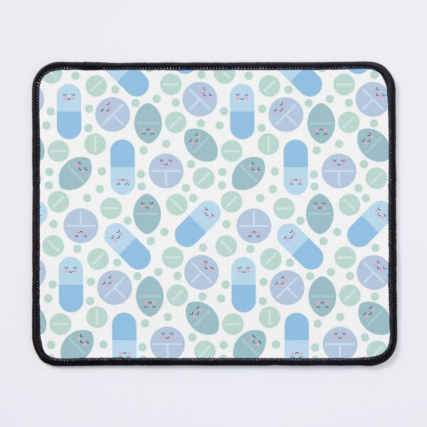 Item preview, Blue happy pills pattern designed and sold by Eenig.