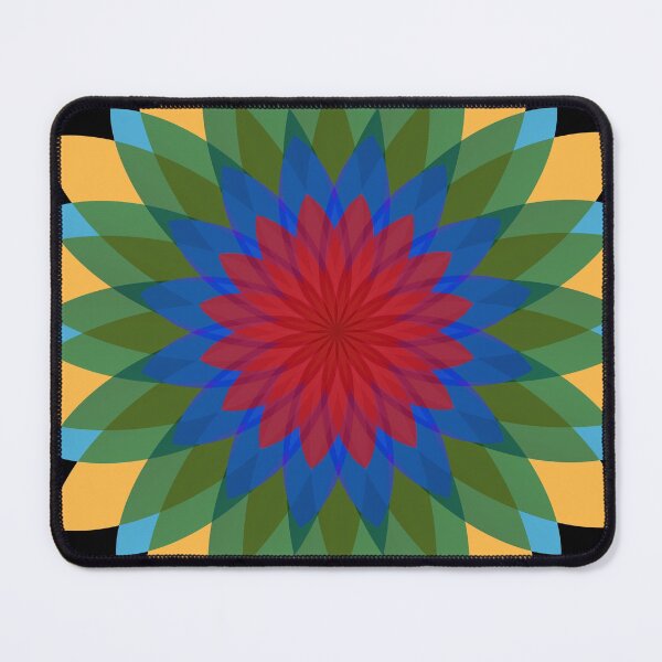 Item preview, SUNBURST FLOWER GRAPHIC GREEN/BLUE/RED designed and sold by WOOFANG.