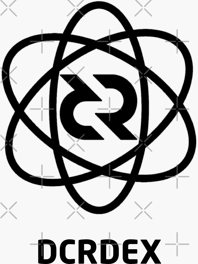 Thumbnail 3 of 3, Sticker, DCRDEX © v2 (Design timestamped by https://timestamp.decred.org/) designed and sold by OfficialCryptos.