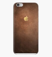 Gold Leaf Apple Logo auf braunem LederLeder iPhone-Hülle & Cover