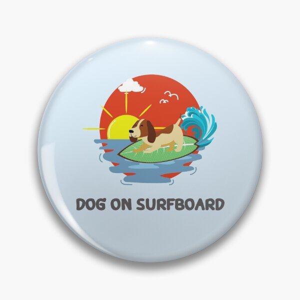 Item preview, Dog on surfboard - Summer dogs, summer lovin' pet funny designed and sold by GenChi.