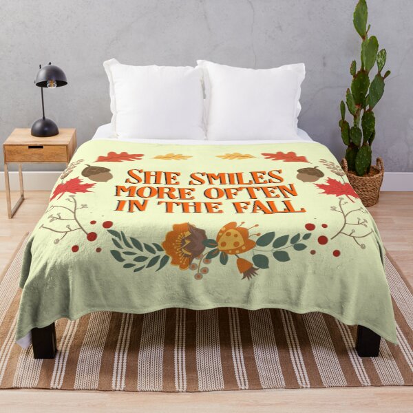 Item preview, She Smiles More Often In The Fall, Quote designed and sold by MJDezigns.