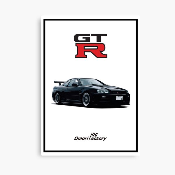 Nissan Skyline GTR R34 Omori Werksvektor Leinwanddruck