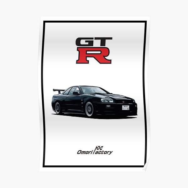 Nissan Skyline GTR R34 Omori Factory Vector Póster