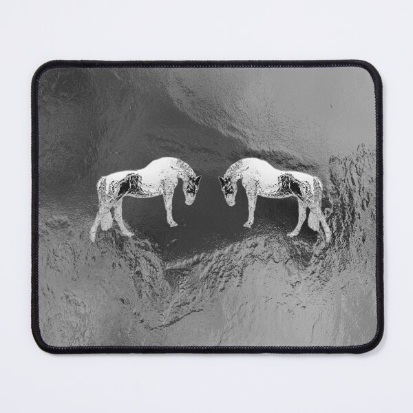 Item preview, Silver horses on chrome background designed and sold by MarionsArt.