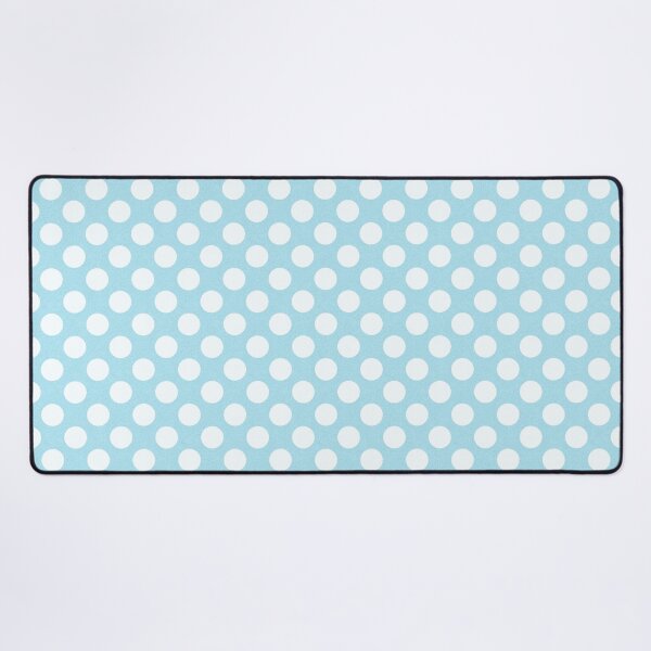 Blue Large Polka Dot Pattern Desk Mat
