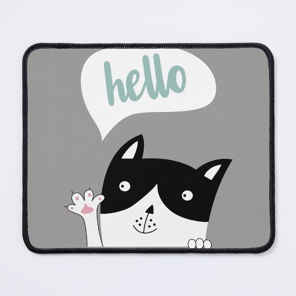 Item preview, Hello - Waving Black and White Kitty designed and sold by cgroenewald.