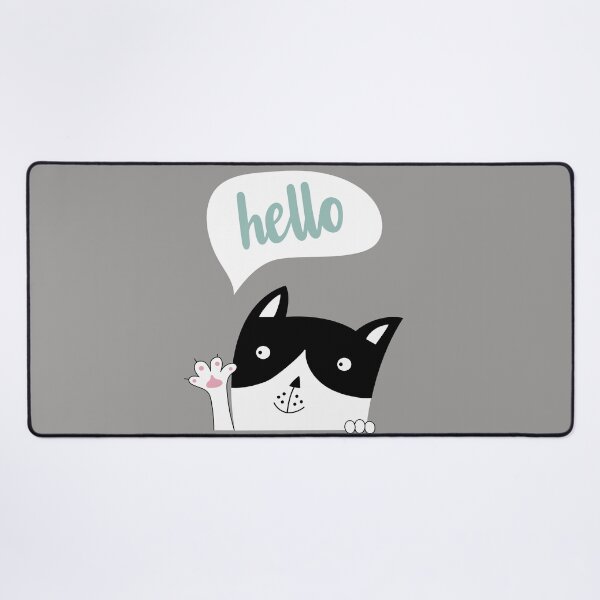 Item preview, Hello - Waving Black and White Kitty designed and sold by cgroenewald.