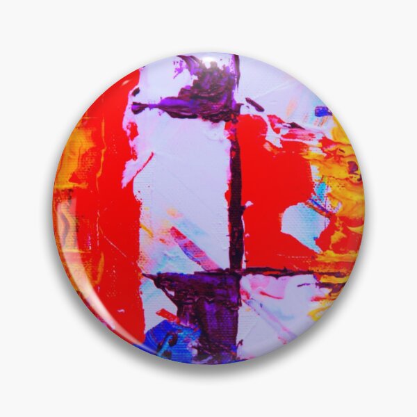 Item preview, Technicolor abstract art work - acrylic painting -  red, blue,purple, white and yellow designed and sold by hasbeenz.