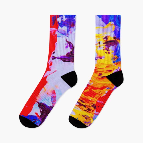 Item preview, Technicolor abstract art work - acrylic painting -  red, blue,purple, white and yellow designed and sold by hasbeenz.