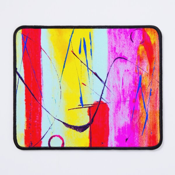 Item preview, Technicolor abstract art work - acrylic painting -  red, blue,pink, white and yellow designed and sold by hasbeenz.