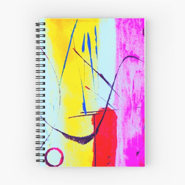 Item preview, Technicolor abstract art work - acrylic painting -  red, blue,pink, white and yellow designed and sold by hasbeenz.