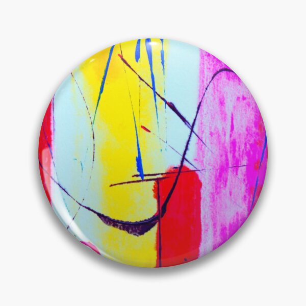 Item preview, Technicolor abstract art work - acrylic painting -  red, blue,pink, white and yellow designed and sold by hasbeenz.