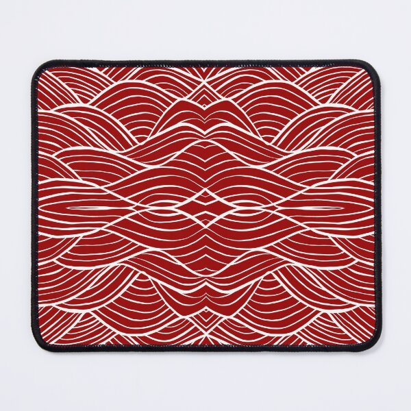 Item preview, Dark Red Wave Drawing Abstract Optical Illusion Pattern designed and sold by bubblyshades.