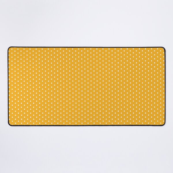Orange Background With White Polka Dots Desk Mat