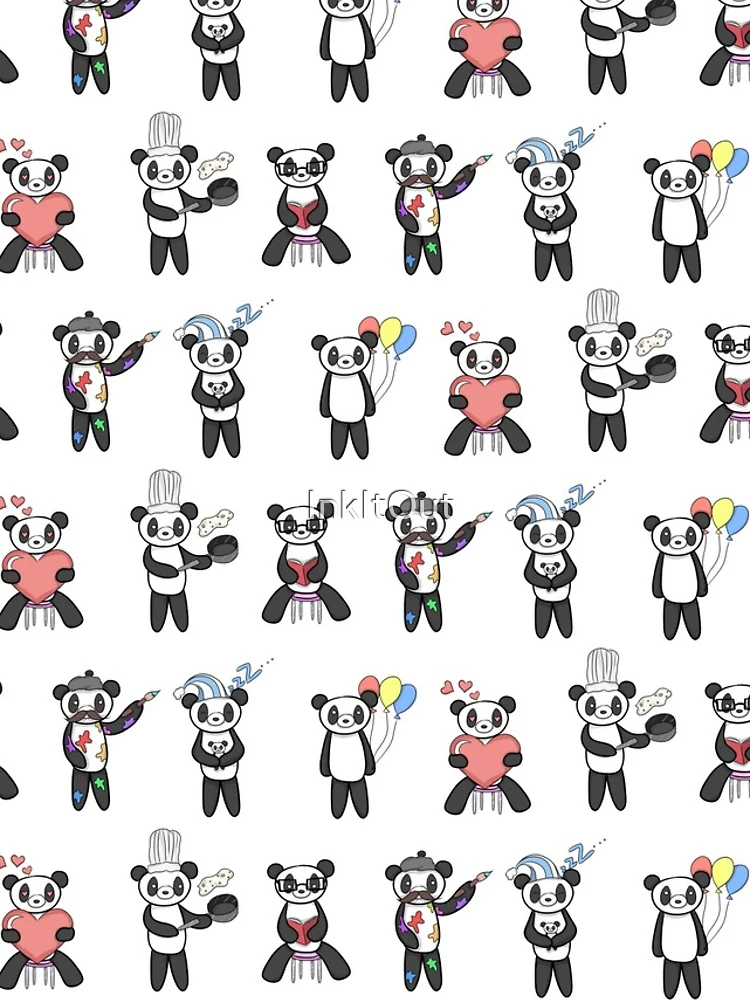 Thumbnail 4 of 4, iPhone Case, Panda Pattern Smaller designed and sold by InkItOut.