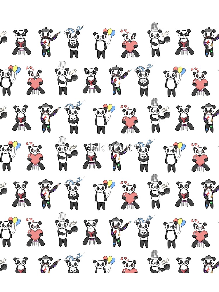 Thumbnail 3 of 3, Scarf, Panda Pattern Smaller designed and sold by InkItOut.