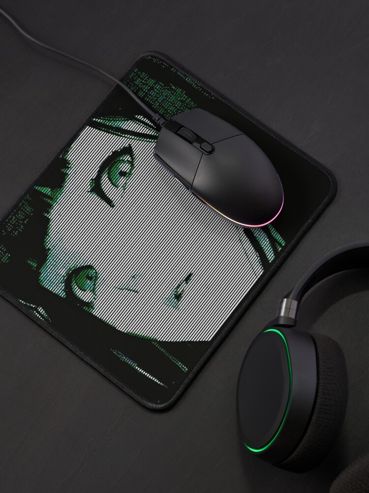 Alternate view of Vaporwave Cyberpunk Japanese Anime Style Girl Mouse Pad