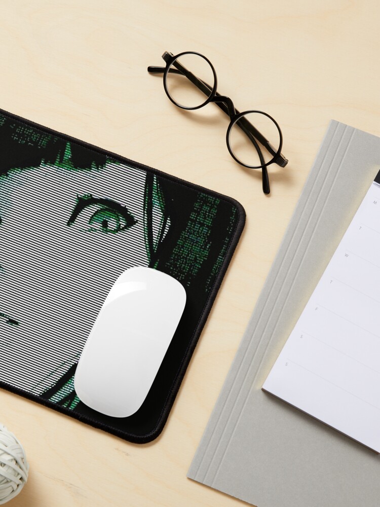 Alternate view of Vaporwave Cyberpunk Japanese Anime Style Girl Mouse Pad