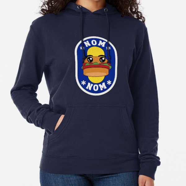 Retro Nom Nom Hamburger Lightweight Hoodie
