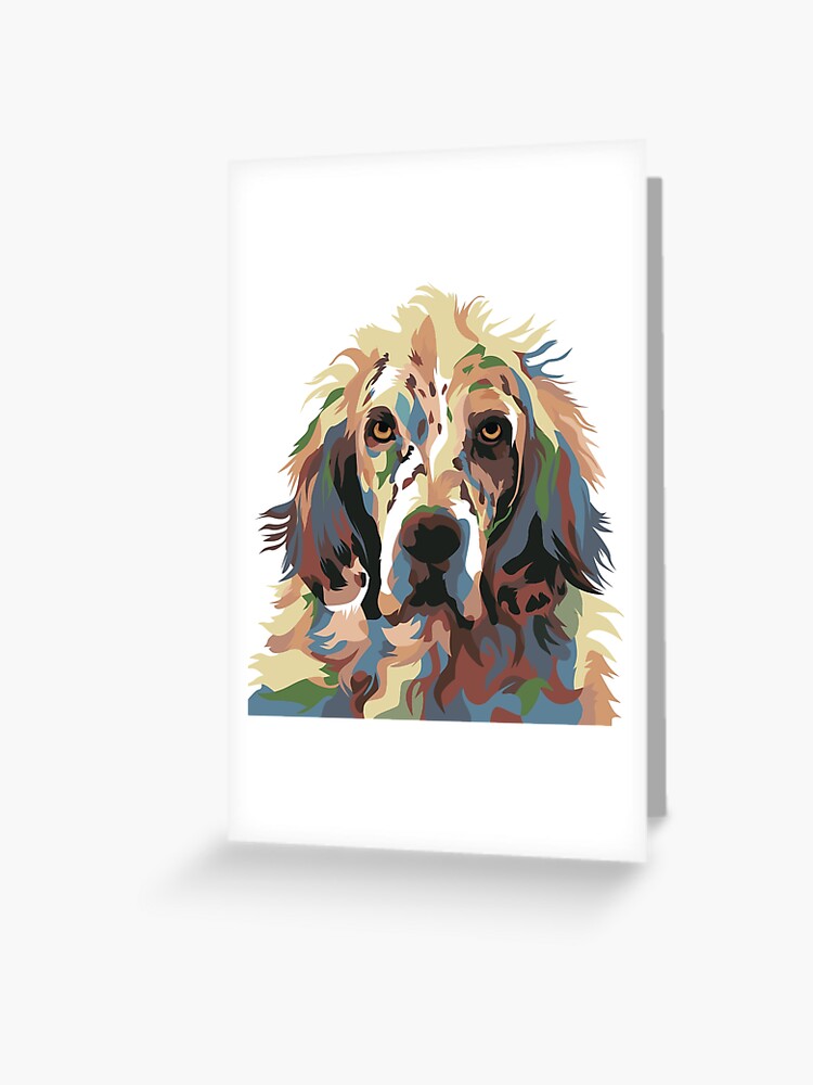 Thumbnail 1 of 2, Greeting Card, English Setter Dog designed and sold by colorpooch.