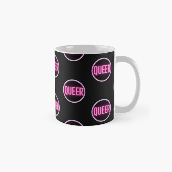 Queer - Trans Flag, Black Background Classic Mug