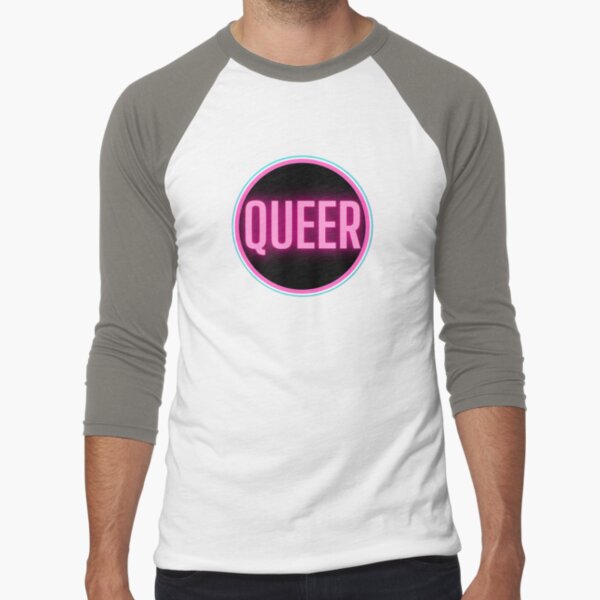 Queer - Trans Flag, Black Background Baseball ¾ Sleeve T-Shirt