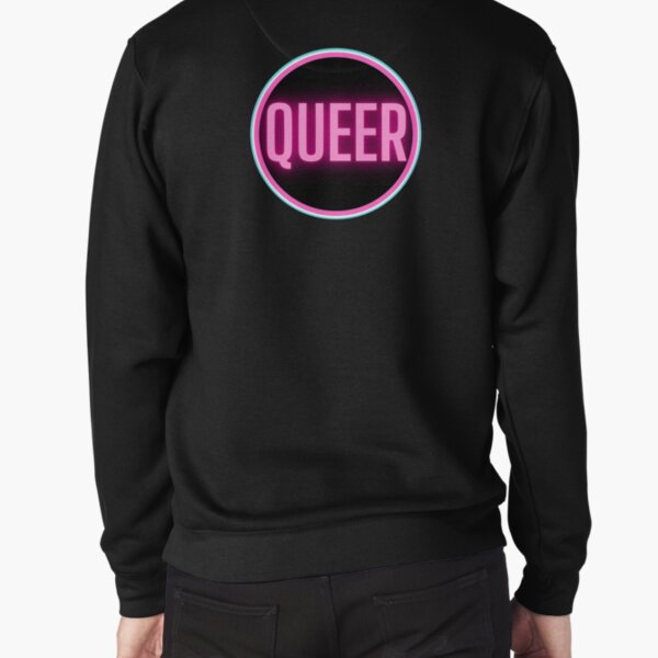 Queer - Trans Flag, Black Background Pullover Sweatshirt