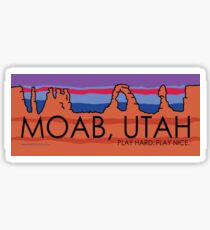 Pegatina Moab, Utah! Juega duro, juega bien.