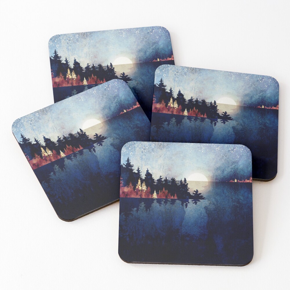 Autumn Moon Reflection Coasters (Set of 4)