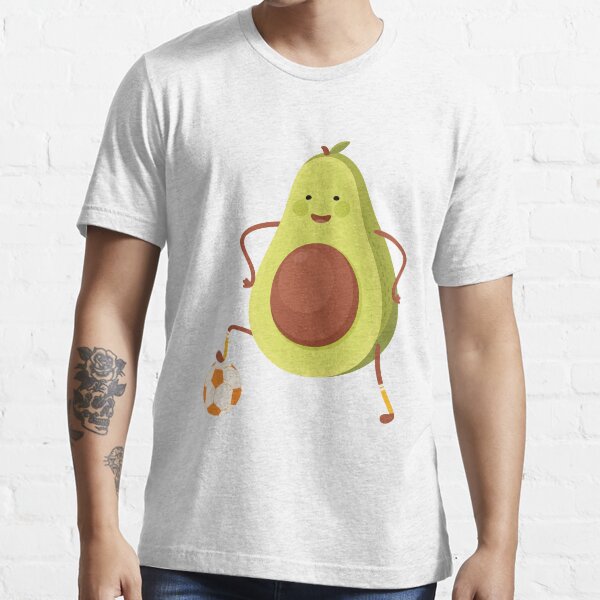 Cute avocado playing soccer funny fruit character Essential T-Shirt