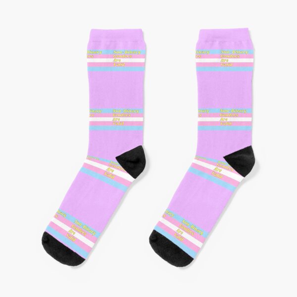 Non-Binary Genders Are Valid - Transgender Flag Socks