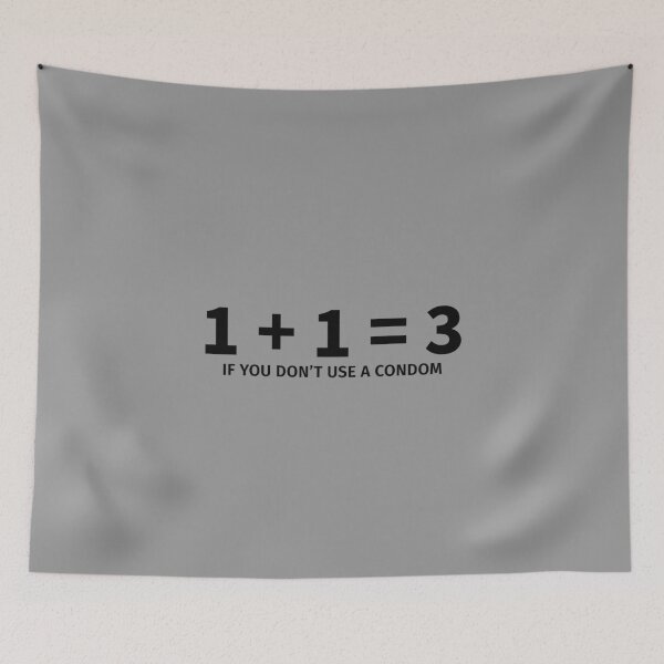 Item preview, 1+1=3 If You Don't Use A Condom designed and sold by T-ShirtGuy.