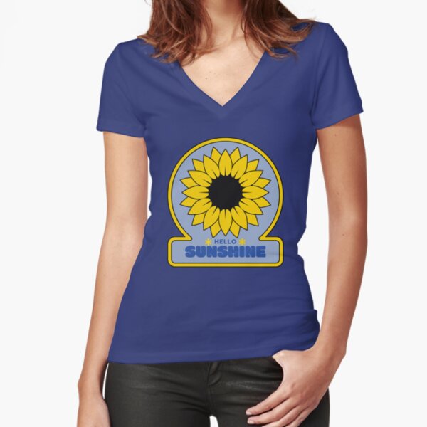 Retro Hello Sunshine Fitted V-Neck T-Shirt