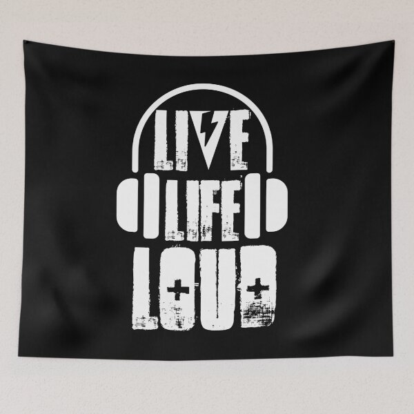 Item preview, Cool Live Life Loud With Headphones Attractive Musical Quote designed and sold by Funwithmusic.