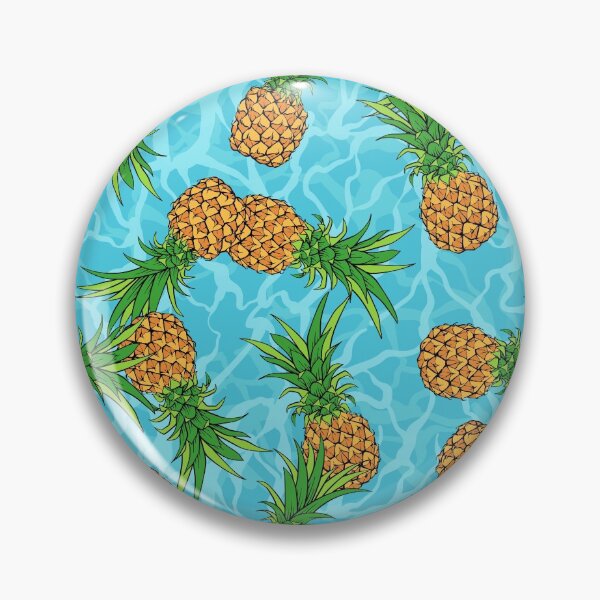 Item preview, Pineapple Floating On The Ocean Tropical Seamless Pattern Hand Drawn Design designed and sold by mituturi.