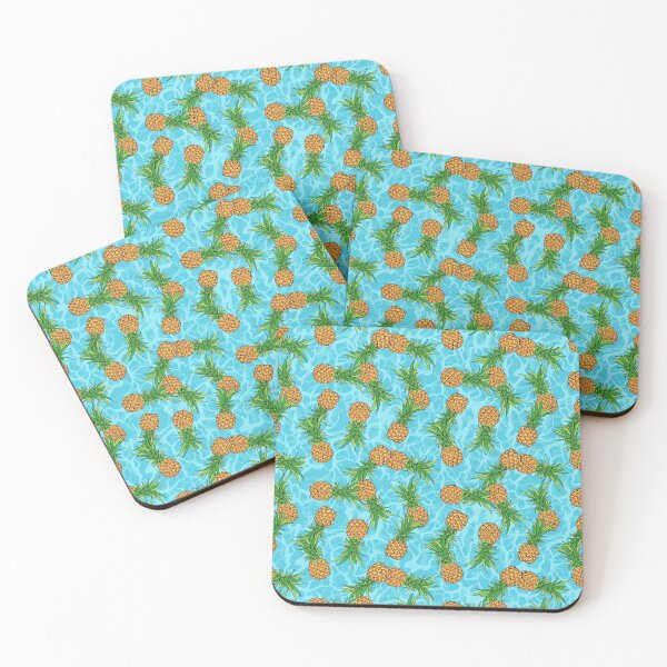 Item preview, Pineapple Floating On The Ocean Tropical Seamless Pattern Hand Drawn Design designed and sold by mituturi.