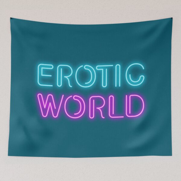 Item preview, erotic world sex neon sign pink designed and sold by Sya Prints.