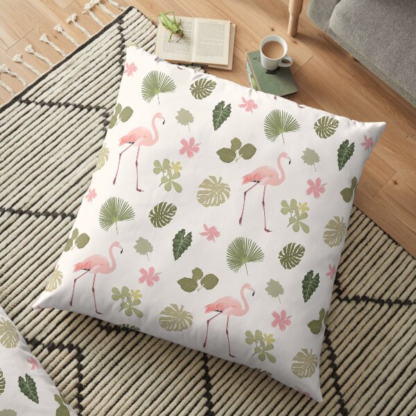 Tropical pattern flamingo Floor Pillow