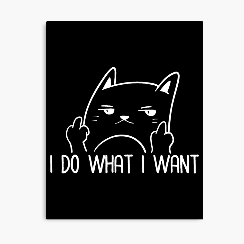 I Do What I Want Funny Adult Humour Cat Middle Finger Meme Art Board Print