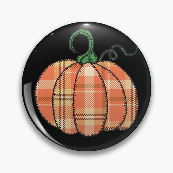 Item preview, Happy Fall Y'all Pumpkin Thanksgiving Buffalo Plaid Pumpkin (black) designed and sold by dass-art.