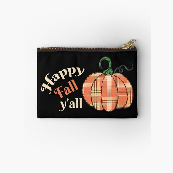 Item preview, Happy Fall Y'all Pumpkin Thanksgiving Buffalo Plaid Pumpkin (black) designed and sold by dass-art.
